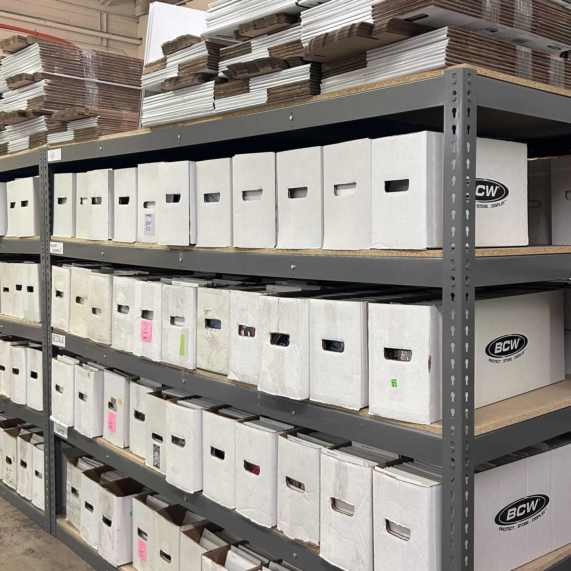 Samurai Comics Warehouse boxes